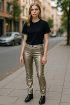 Juicy Couture Denim and Gold Foil Skinny Jeans US 30 Metallic NWT  - $536.11 MXN