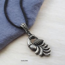 Excelente Regalar Pavo Real Diseño 925 Plata de Ley Oxidado Mujeres Colgante - $28.74