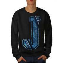 Wellcoda Letter J Jeans Fashion Mens Sweatshirt, Blue Casual Pullover Jumper - £24.11 GBP+