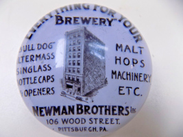 Newman Brothers Pittsburg Pa Antique Glass Paperweight Brewery Supplier Usa - $189.05