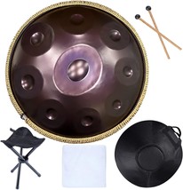 Handpan Drums Sets 18 Inches D Minor Steel Hand Drum With Soft, Purple,9 Notes - £161.53 GBP