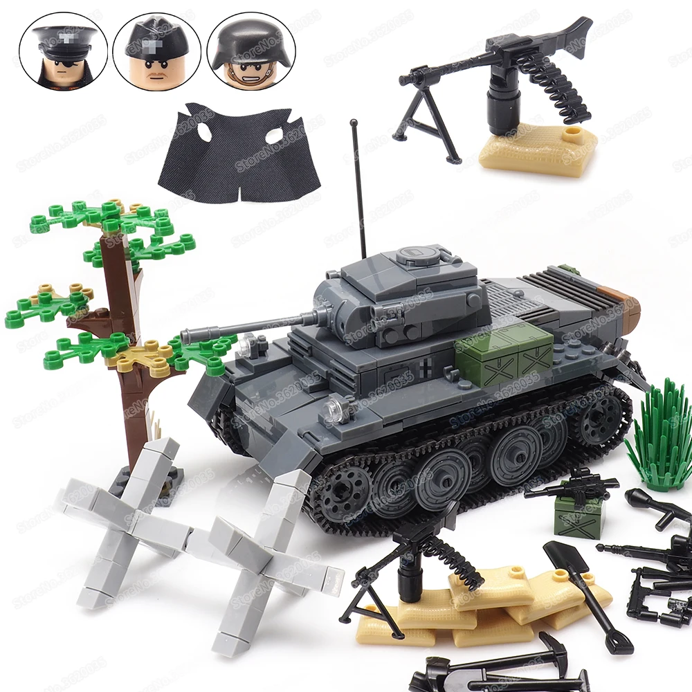 German Army Military Lynx Tank Building Block Assembly WW2 Figures War Weapons - £31.86 GBP+