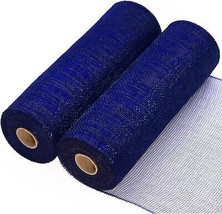 Deco Mesh 10 inch x 10 Yards Each Roll Set of 2 Navy Blue Solid Color Poly Mesh  - £25.46 GBP