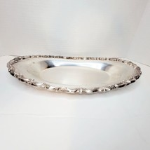 VINTAGE ROGERS SILVER PLATE OVAL SERVING DISH TRAY ORNATE RIMS - £29.40 GBP