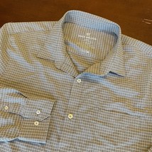 Mack Weldon Shirt Men’s Large Grey Checkered Long Sleeve Button Up Casual - £18.10 GBP