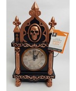 Spooky Village Haunted Halloween Animated Lighted Sound Motion Clock Black Gold - $54.40