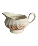 Vintage Edwin M. Knowles Floral Gravy Boat Creamer Semi Vitreous USA - $16.20