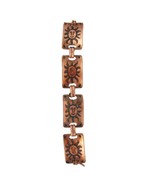 Vintage Copper Bracelet Stamped Smiling Sun Link Tribal Southwestern Nat... - €17,17 EUR