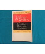 A MANUAL FOR WRITERS by KATE TURABIAN - Softcover - SIXTH EDITION - Free Ship - $8.95