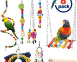 Pet Bird Swing Parrot Parakeet Budgie Cockatiel Cage Hammock Toys Hangin... - £20.90 GBP