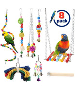 Pet Bird Swing Parrot Parakeet Budgie Cockatiel Cage Hammock Toys Hangin... - £19.69 GBP