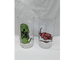 Set Of (2) Cartoon Dog Shoes And Bone Glass Cups 4 1/2&quot; - £24.92 GBP