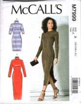 McCall&#39;s M7999 Misses XS to XL Pullover Bodycon Dresses Uncut Sewing Pattern - £12.55 GBP