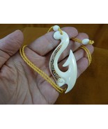 MA-61  MAORI style Swan FISH HOOK white PENDANT Jewelry Necklace water b... - $26.90 CAD