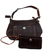Coach Vintage Original Chelsea Brown Pebbled Leather Purse &amp; Wristlet Wa... - £65.58 GBP
