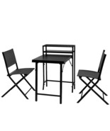 Foldable Patio Bistro Set - Black, 3pcs - $340.54 CAD