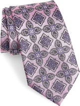 Ermenegildo Zegna Medallion Pink Silk Tie - £119.62 GBP