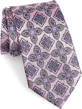 Ermenegildo Zegna Medallion Pink Silk Tie - £118.14 GBP