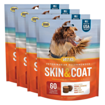 VETIQ DOG VITAMINS VET IQ SKIN AND COAT CANINE SUPPLEMENTS DAILY CHEWS ~... - $44.99