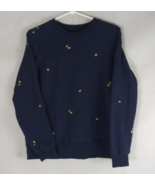 Gloria Vanderbilt Women&#39;s Blue Embroidered Floral Crewneck Sweater Size ... - $13.60 CAD