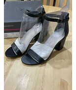 Size 7M Vince Camuto Beah Block Heel Ankle Strap Sandal - Black Soft Nap... - €33,89 EUR