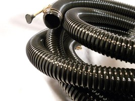 Standard Metric Ribbed Black Pond Hose w/Hose Clamps 1 1/2&quot; (38mm), 16ft... - £35.94 GBP