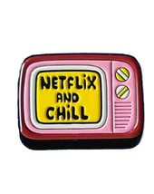 Netflix and Chill Vintage TV Enamel Pin Lapel Brooch Valentines -  New - $6.00