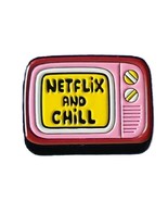 Netflix and Chill Vintage TV Enamel Pin Lapel Brooch Valentines -  New - £4.34 GBP