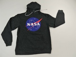 BUZZ ALDRIN Black Speckled NASA Hoodie Sweatshirt Pullover Mens XL X Large - £23.53 GBP