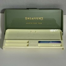 Sheaffers Cartridge Fountain Pen Case Green &amp; Yellow Plastic CASE ONLY - £35.46 GBP