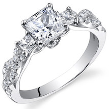 Sterling Silver 1.07 Carats  Princess Cut Engagement Ring - £66.94 GBP+