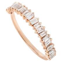 Natural Diamond Engagement Stackable Band Ring in 14k Solid Rose Gold - £821.88 GBP