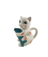 Lucky Cat w Koi Fish Mini Teapot Creamer Crackle Barrel Exclusively - $571.38 MXN