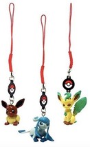 Tomy Pokemon Danglers 3-Pack: Eevee, Glaceon & Leafeon ~ New ~ Great For Fans! - £17.47 GBP