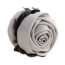 A Beautiful Rose Flower Hair Clips Headwear Ponytail Clip, Grey