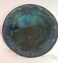 Lynn Latimer Art Glass Iridescent Fused Plate 10.25 in. Kilnformed 1994 Signed - $69.25