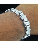 3.50 Ctw Real Moissanite 14K White Gold Plated Pave Domed Men's Bracelet... - €265,97 EUR 3.50 Ctw Real Moissanite 14K White Gold Plated Pave Domed Men's Bracelet... - €265,97 EUR