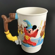 Vintage 1990 Walt Disney World On Ice Super 3-D Mickey Mouse Mug Sorcerer Wizard - $19.25