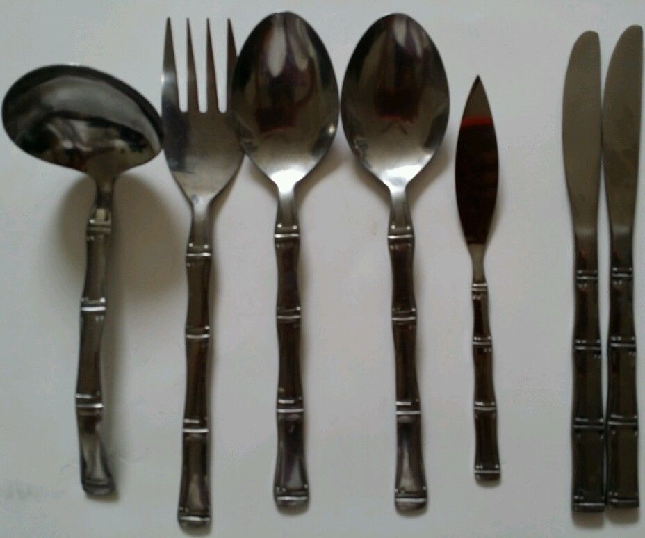 Lot of 5 Vintage Serving set flatware spoon Sumatra by Northland Stainless Korea - $11.39