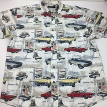 Red Head Men&#39;s Classic Cars Route 66 Nova Charger Mustang Camp Shirt Size Large - £39.95 GBP