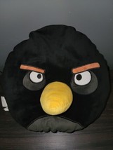 Angry Birds Black Bird Bomb Plush 14&quot; Stuffed Pillow Rovio Entertainment Ltd. - £11.21 GBP