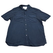 Zara Shirt Mens L Blue Short Sleeve Button Up Collared Relaxed Fit Casual Top - £20.15 GBP