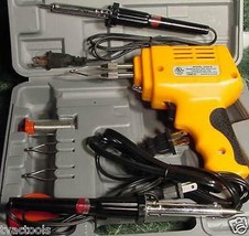 3pc Soldering Gun And Iron Kit w/ Case 30 60 &amp; 100 Watt Solder Wire Flux Paste - £27.51 GBP