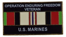 Us Marines Operation Enduring Freedom Veteran W/RIBBON Pin Or Hat Pin - Veteran - £4.35 GBP