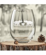 Elephant Couple Etched Glasses - Wine, Champagne, Pint Glasses, Shot Glass - $24.99+