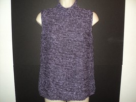 Sigrid Olsen Sport Sz Small S Sweater Sleeveless Purple Heather Mock Tur... - £12.46 GBP