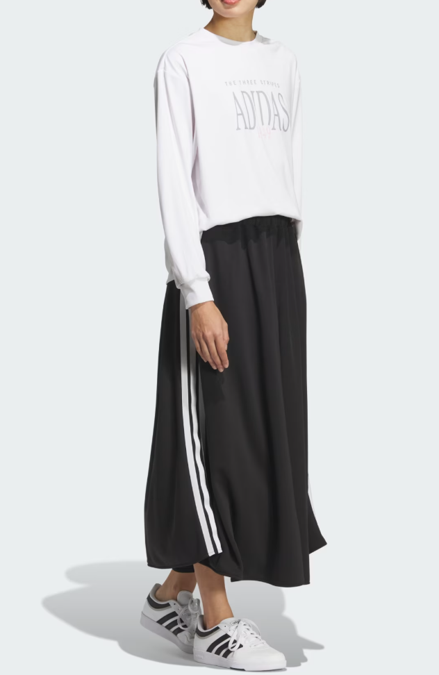 adidas 3-Stripes Knit Skirt Women's Sportswear Casual Dress Black AsiaFit KA0962 Item image 3