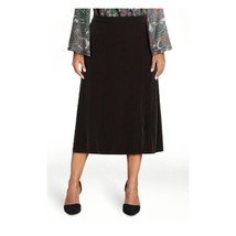 Time and Tru Womens Black Satin Midi Skirt with Side Slit, Size XXXL 22 NWT - $12.99