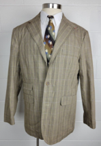 Lands End Mens Brown Cotton Glen Plaid Sport Coat Jacket 3 Button Surgeo... - $24.75