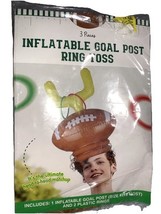 FOOTBALL SEASON 3Pc Inflatable Goal Post Ring Toss Neck Strap &amp; 2 Plasti... - $239.46 MXN